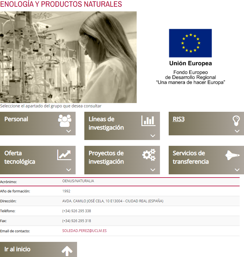 Pantalla de salida ejemplo item PaginaGrupo
