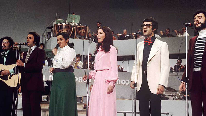 El grupo Mocedades, en su participación en Eurovisión en 1973