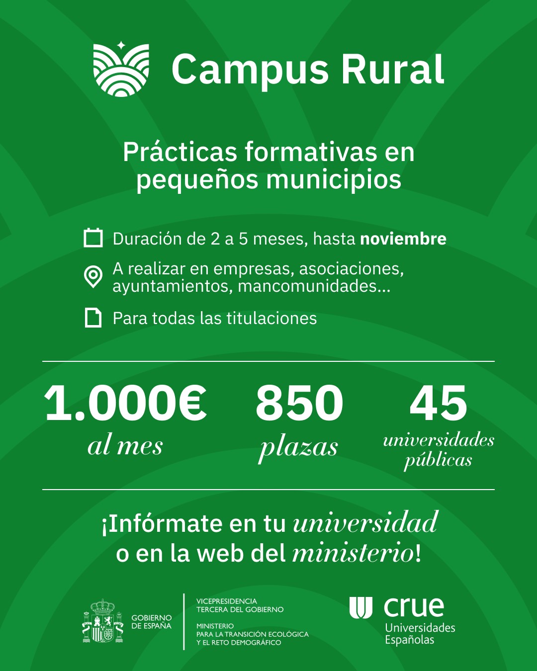 Cartel campus rural que indica las cuant