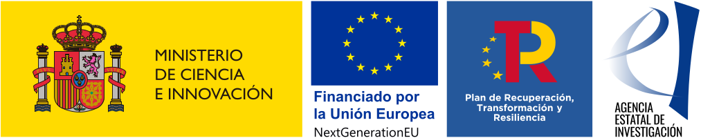 Logotipo Ministerio de Ciencia e Innovación- Fondos Unión Europea Next Generation - Plan de Recuperación, Transformación y Resiliencia - Agencia Estatal de Investigación