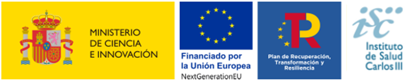Logotipo Ministerio de Ciencia e Innovación- Fondos Unión Europea Next Generation - Plan de Recuperación, Transformación y Resiliencia - Instituto de Salud Carlos III